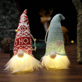8" Lighted Christmas Gnome Santa, 2 Set